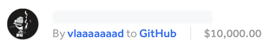 A 10.000$ bounty awarded to Vlad Ionescu on HackerOne for a GitHub security report